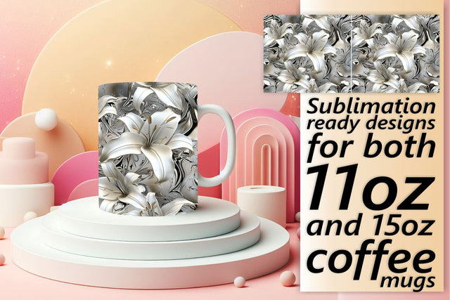 Beautiful 3D Floral Mug Wrap Sublimation afrosvg 