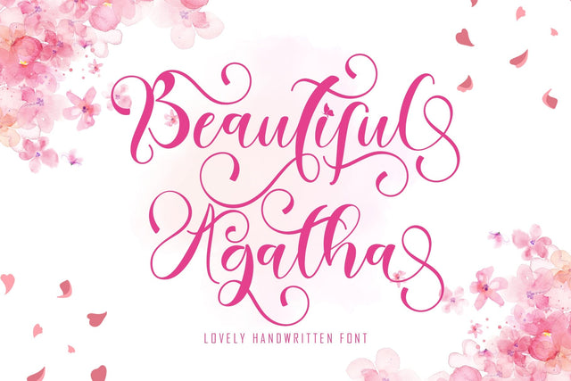 Beautiful Agatha Font Prasetya Letter 