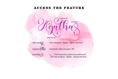 Beautiful Agatha Font Prasetya Letter 