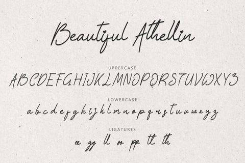 Beautiful Athellin Font Prasetya Letter 