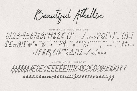 Beautiful Athellin Font Prasetya Letter 