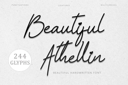 Beautiful Athellin Font Prasetya Letter 