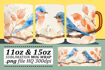 Beautiful Bird Mug Wrap – 11oz & 15oz Sublimation Print Sublimation afrosvg 