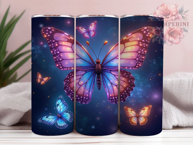 Beautiful Butterfly Tumbler Wrap, Butterfly Tumbler, Beautiful Design, 20oz Wrap, Sublimation Design, Floral Drinkware, Nature Cup, Colorful Decor Sublimation Li Zamperini 