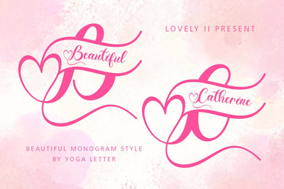 Beautiful Catherine Monogram Font Prasetya Letter 