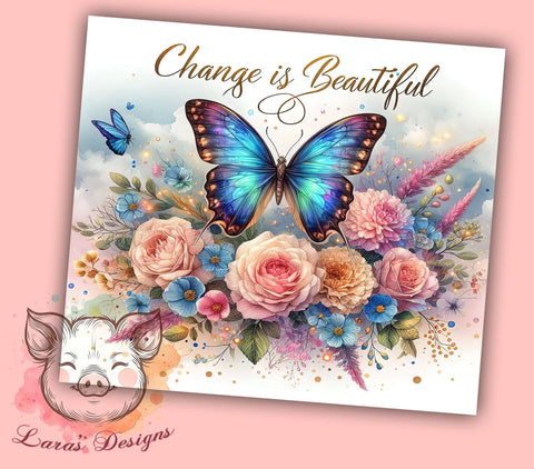 Beautiful Christian Bible Verse 20oz Tumbler Png, Straight & Tapered Tumbler Png, Butterfly Religious Tumbler Png, Digital Download PNG Sublimation Lara' s Designs 