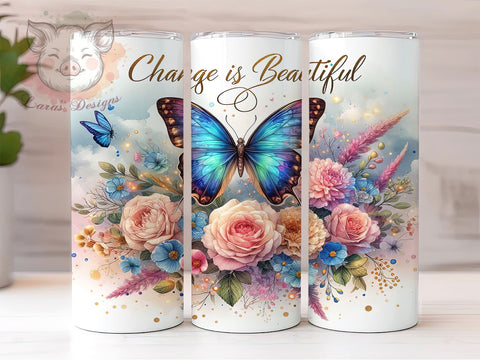 Beautiful Christian Bible Verse 20oz Tumbler Png, Straight & Tapered Tumbler Png, Butterfly Religious Tumbler Png, Digital Download PNG Sublimation Lara' s Designs 