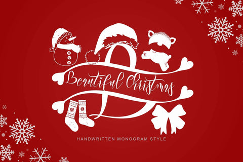 Beautiful Christmas Monogram Font Prasetya Letter 