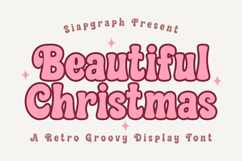 Beautiful Christmas - Retro Groovy Font Font Masyafi Studio 