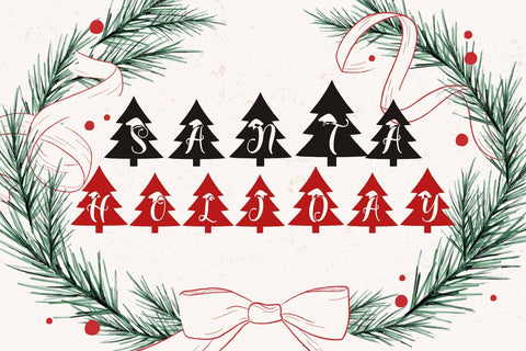 Beautiful Christmas Tree Font Prasetya Letter 