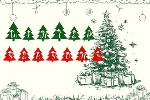 Beautiful Christmas Tree Font Prasetya Letter 