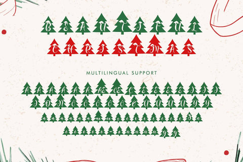Beautiful Christmas Tree Font Prasetya Letter 