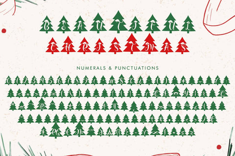 Beautiful Christmas Tree Font Prasetya Letter 