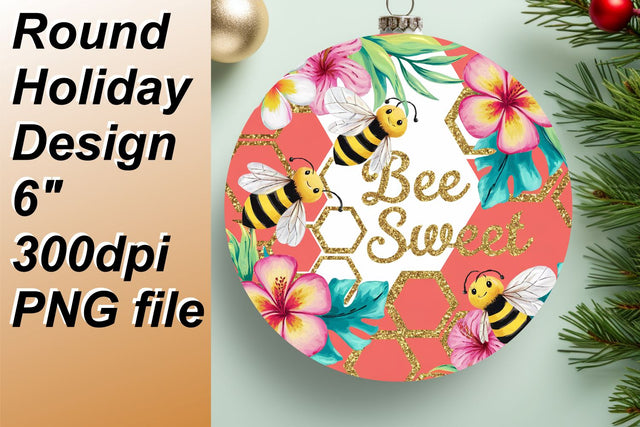 Beautiful circle templates for charming keychain designs, craft with ease., Bee Sublimation HoodArtCraft 