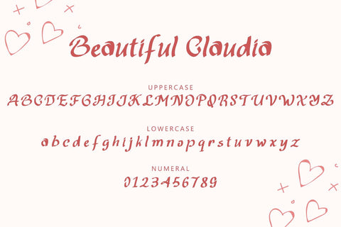 Beautiful Claudia Font Prasetya Letter 