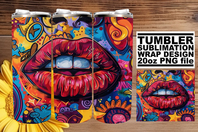 Beautiful Colorful Lips Tumbler Design – 20oz Sublimation Wrap Sublimation afrosvg 