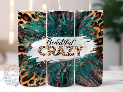Beautiful Crazy 20oz Skinny Tumbler, Western Tumbler Png, Straight & Tapered Tumbler Wrap, Instant Digital Download Sublimation ToriDesigns 