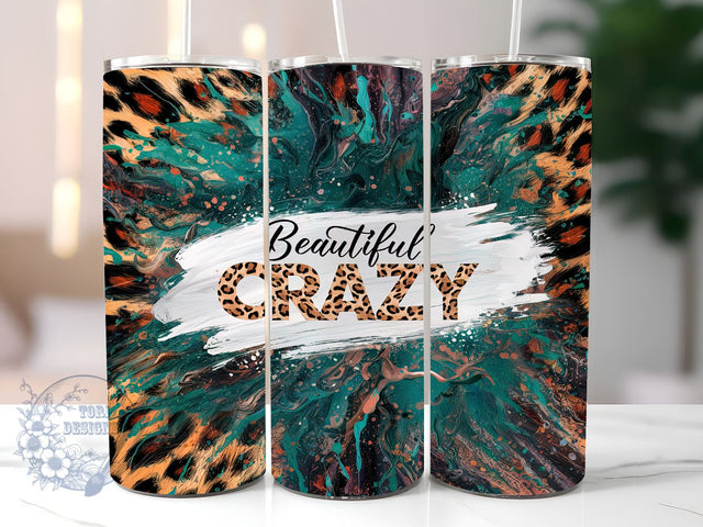 Beautiful Crazy 20oz Skinny Tumbler, Western Tumbler Png, Straight & Tapered Tumbler Wrap, Instant Digital Download Sublimation ToriDesigns 