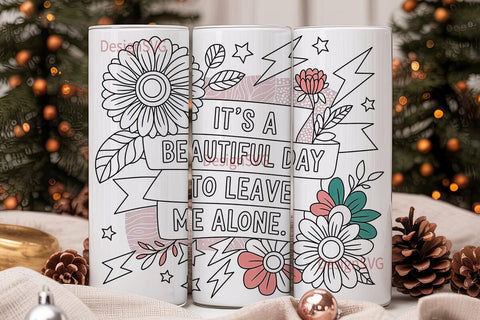 Beautiful Day 20oz Tumbler Wrap Sublimation DesignSVG 