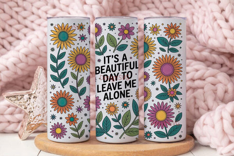 Beautiful Day 20oz Tumbler Wrap Sublimation DesignSVG 