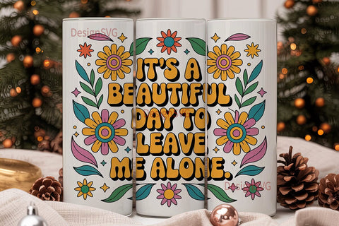 Beautiful Day 20oz Tumbler Wrap Sublimation DesignSVG 
