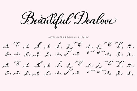Beautiful Dealove Font Prasetya Letter 