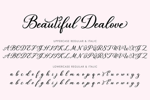 Beautiful Dealove Font Prasetya Letter 