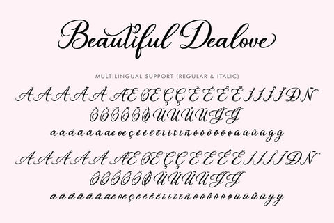 Beautiful Dealove Font Prasetya Letter 