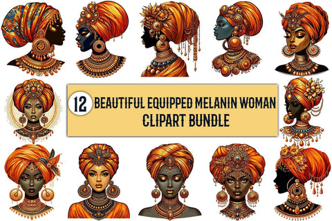 Beautiful Equipped Melanin Woman Clipart Bundle Printable File Sublimation Creativedesigntee 