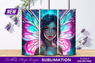 Beautiful Fantasy Fairy With Colorful Wings Art Sublimation Regulrcrative 