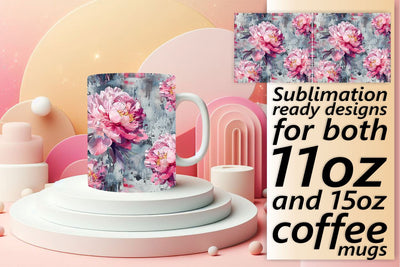 Beautiful Floral Mug Wrap Design Sublimation afrosvg 