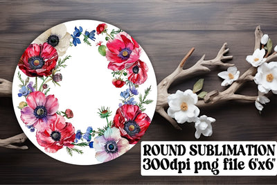 Beautiful Floral Watercolor Wreath Sublimation afrosvg 