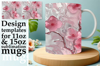 Beautiful Flower Mug Wrap 3D Sublimation afrosvg 