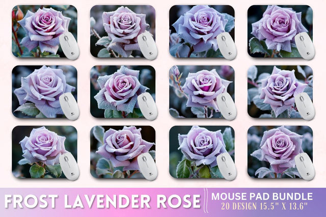 Beautiful Frost Lavender Rose Mouse Pad Sublimation Regulrcrative 