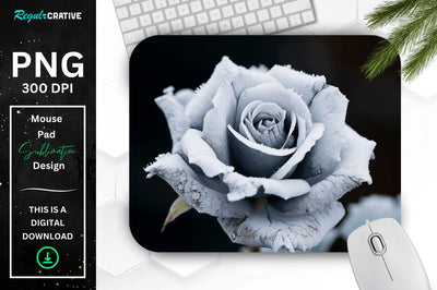 Beautiful Frost Rose Mouse Pad Embroidery/Applique DESIGNS Regulrcrative 