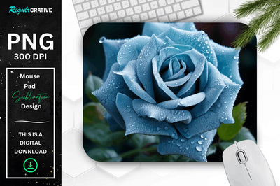 Beautiful Frost Rose Mouse Pad Sublimation Regulrcrative 