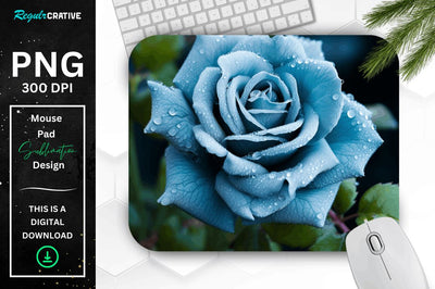 Beautiful Frost Rose Mouse Pad Sublimation Regulrcrative 