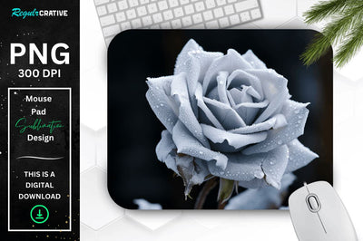 Beautiful Frost Rose Mouse Pad Sublimation Regulrcrative 