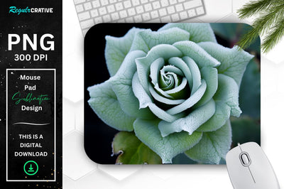 Beautiful Frost Rose Mouse Pad Sublimation Regulrcrative 