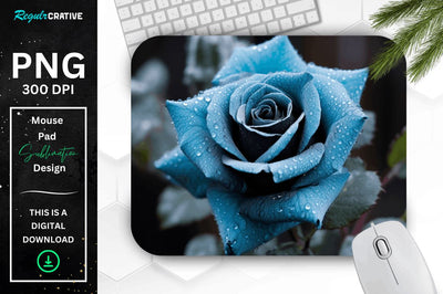 Beautiful Frost Rose Mouse Pad Sublimation Regulrcrative 