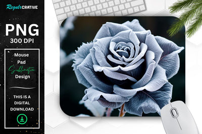 Beautiful Frost Rose Mouse Pad Sublimation Regulrcrative 