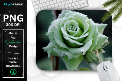 Beautiful Frost Rose Mouse Pad Sublimation Regulrcrative 
