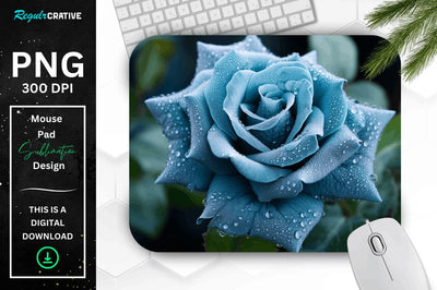 Beautiful Frost Rose Mouse Pad Sublimation Regulrcrative 