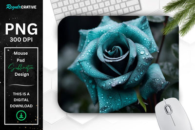 Beautiful Frost Rose Mouse Pad Sublimation Regulrcrative 
