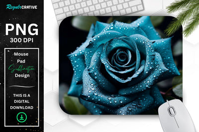 Beautiful Frost Rose Mouse Pad Sublimation Regulrcrative 