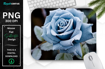 Beautiful Frost Rose Mouse Pad Sublimation Regulrcrative 