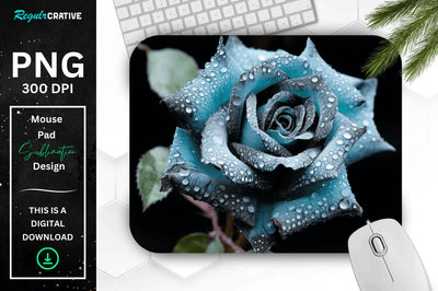 Beautiful Frost Rose Mouse Pad Sublimation Regulrcrative 