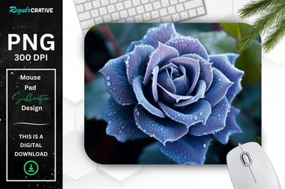 Beautiful Frost Rose Mouse Pad Sublimation Regulrcrative 