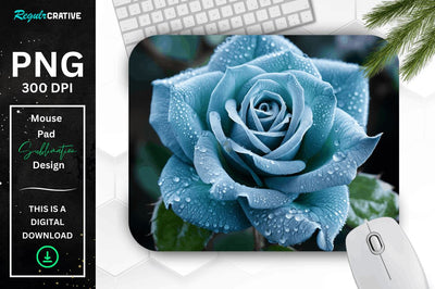 Beautiful Frost Rose Mouse Pad Sublimation Regulrcrative 