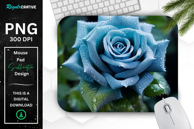 Beautiful Frost Rose Mouse Pad Sublimation Regulrcrative 